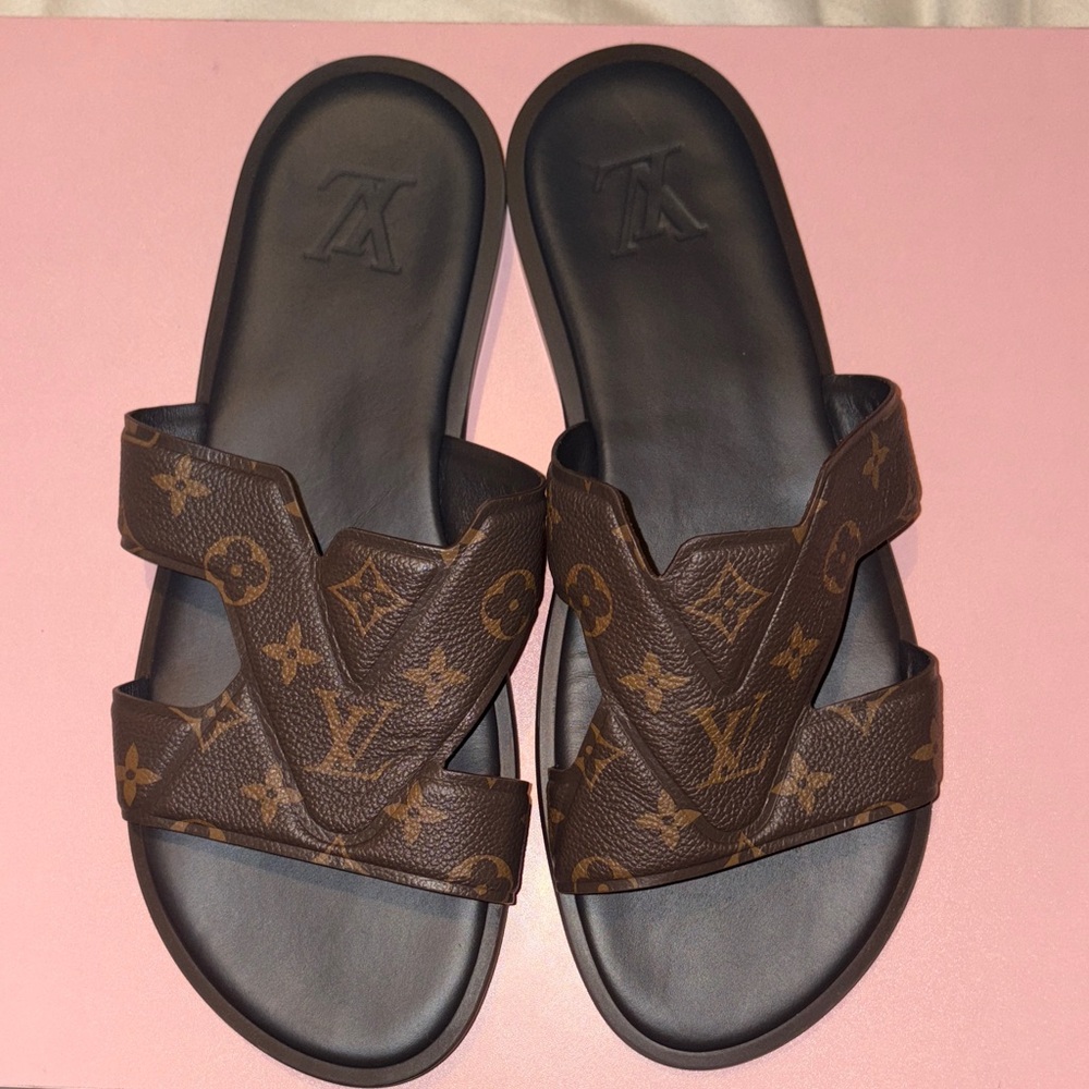 Louis Vuitton Dark Brown Monogram Sandals